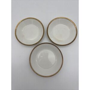 3 Vintage Johnson Brothers England White with Gold Rim Small Bowls